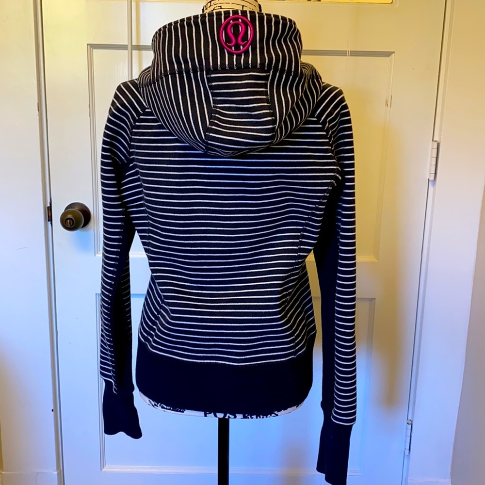 Black and white stripe Lululemon zip up hoodie - Picture 2 of 3